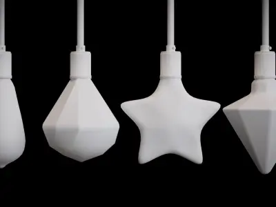 Vintage Edison LED Bulb Assortment 3D model