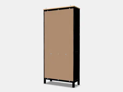 HEMNES Glass-door cabinet with 3 drawers Low-poly 3D model