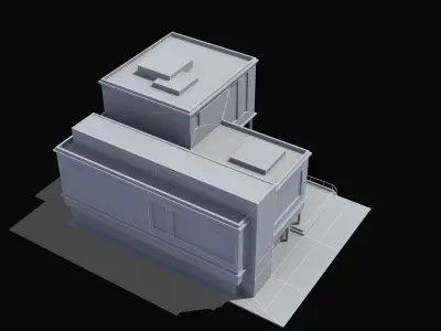 Modern School Building 3D model