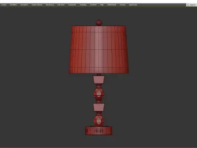Antique Brass Gold Touch Control Nightstand  Lamp Low-poly 3D model
