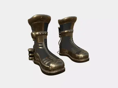 SciFi Boots A06 Bronze - Character Design Fashion Low-poly 3D model