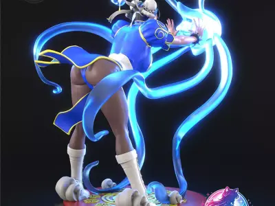 ChunLi Street Fighter Statue Figurine stl printable 3D print model