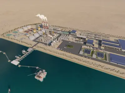 Petrochemical-Complex and Oil Gas Rig-Refinery power plant 3D model