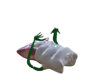 Monster Bed with arms 3D model