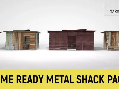 Rusty Barracks PACK Low-poly 3D model