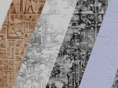 Ancient Egypt Hieroglyphs - VOL 3 - 7 Seamless PBR  Texture