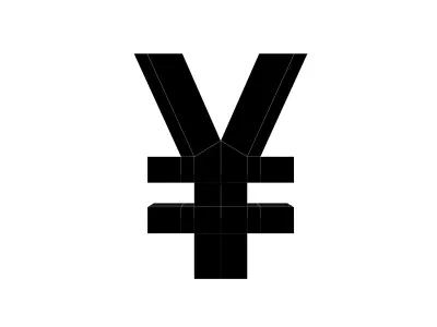 Yen Symbol v1 001 Low-poly 3D model