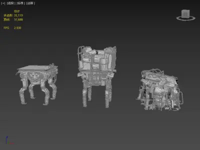 Carrier Robot Platform Low-poly 3D model