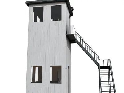 Security Watch Tower  2 Types Low-poly 3D model