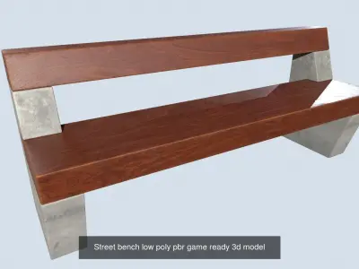 Street bench Pack 15 types pbr lowpoly gameready
