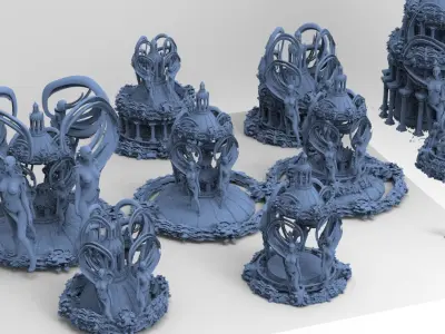 Art Deco Sun Global towers collection 1 3D model