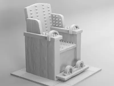 Torturer chair with metallic floor 3D print model