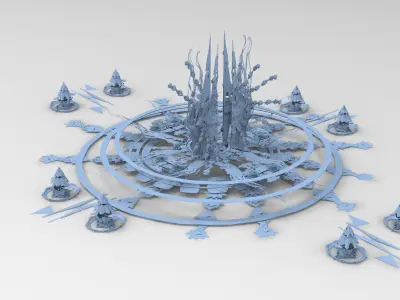 Grand Nile Utopia Temple city 4  Low-poly 3D model