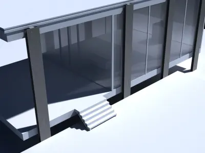 Farnsworth House Low-poly 3D model