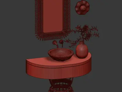 Eco-style bathroom set 3D model