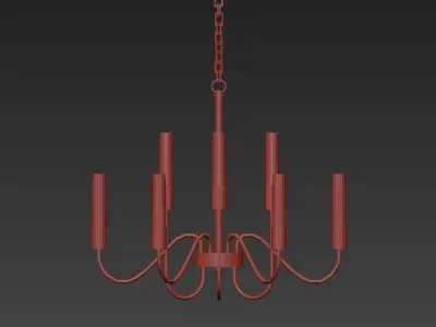 Loft Tube Chandelier 10 3D model