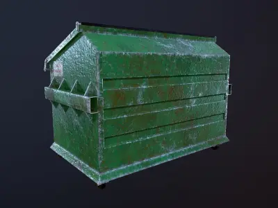 Dumpster trash can Low-poly 3D model