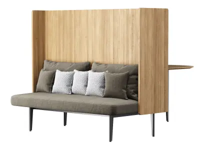 Versus high back loveseat with table  3D model