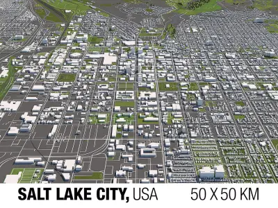 Salt Lake City Utah USA 50x50km 3D model