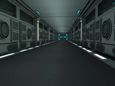 Sci Fi Interior Low-poly 3D model purchase