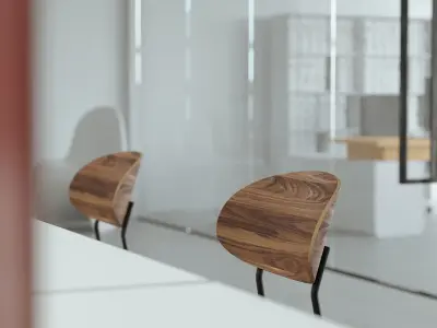 Modern minimalist office design 3D model