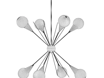 Golden Ceiling Lamp 3D model