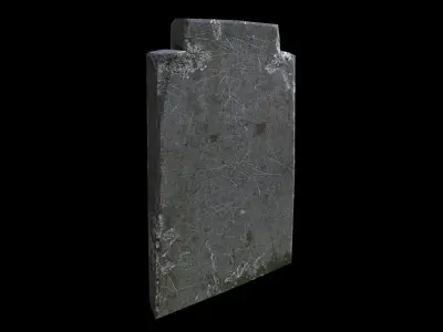 OldGravestone2 gravestone with cross Low-poly 3D model