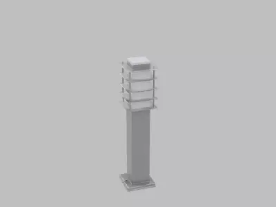 Modern Outdoor Garden Lamp Post - Architectural 3D Model Low-poly 3D model