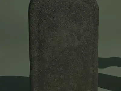 5 Worn Grave Stones Pack 3D model
