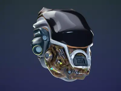 High-Detail Futuristic Sci-Fi Helmet - Production-Ready 3D Model 3D model