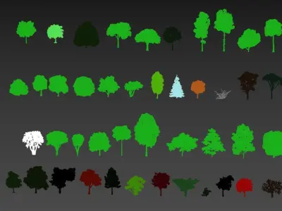 Low Poly Forest Summer Autumn Winter Stylish Low-poly 3D model