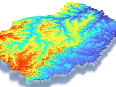 Lesotho Terrain Country 3D model