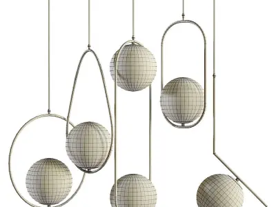 Aliexpress ring pendant lamp set 3D model