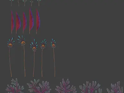 Glowing alien herbs 5 Low-poly 3D model