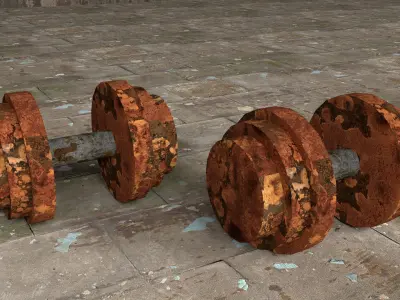 Rusty Gym Equipment  Low-poly 3D model