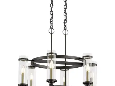 st-luce-bichero-sl334-403-06 six light chandelier with clear ... 3D model