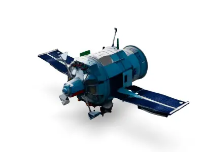 Realistic Space Satellite 3D Model Low-poly 3D model