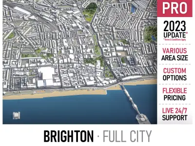 Brighton - 3D City Model Low-poly 3D model