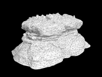 Low poly Crushed Soil Sandstone Base 210911 Low-poly 3D model