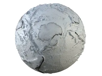 Earth Contours Map Globe  Low-poly 3D model