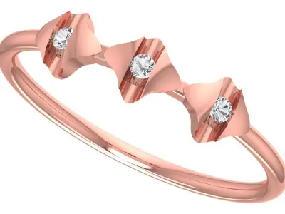 Solitaire Women Light Weight Band Ring 3D print model 26
