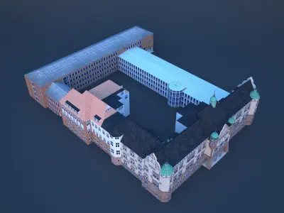 Oberlandesgericht Oldenburg Low-poly 3D model
