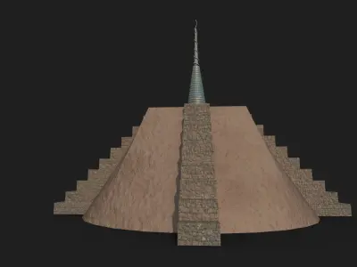 Sacred mythological Dogon granary Low-poly 3D model