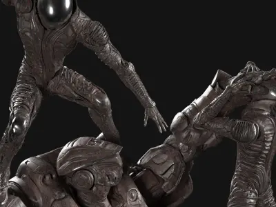  Dystopian War Monument Statue 