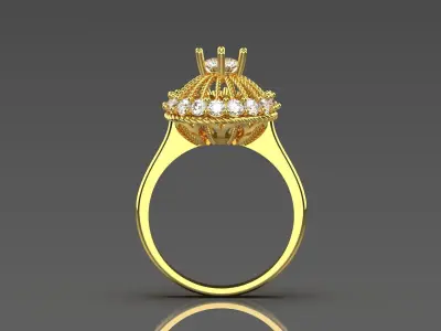 Engagement ring luxurious royal classic design model sr0003 3D print model