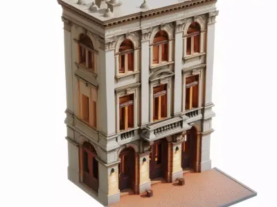 Classic European City Building 3D Model 005 3D model