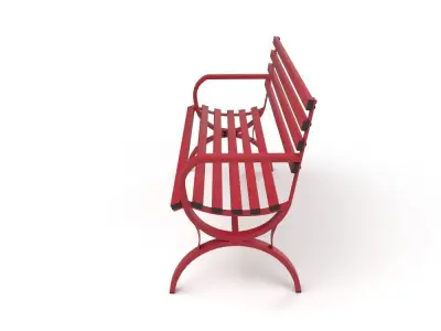 Metal bench 1250mm length Low-poly 3D model
