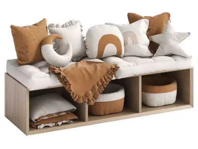 Decorative set of pillows for children 3D model