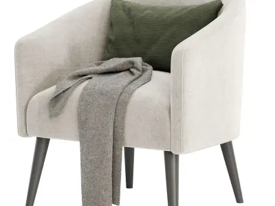 curved nest armchair 3D model