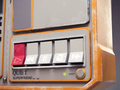 Radio sci-fi Low-poly 3D model